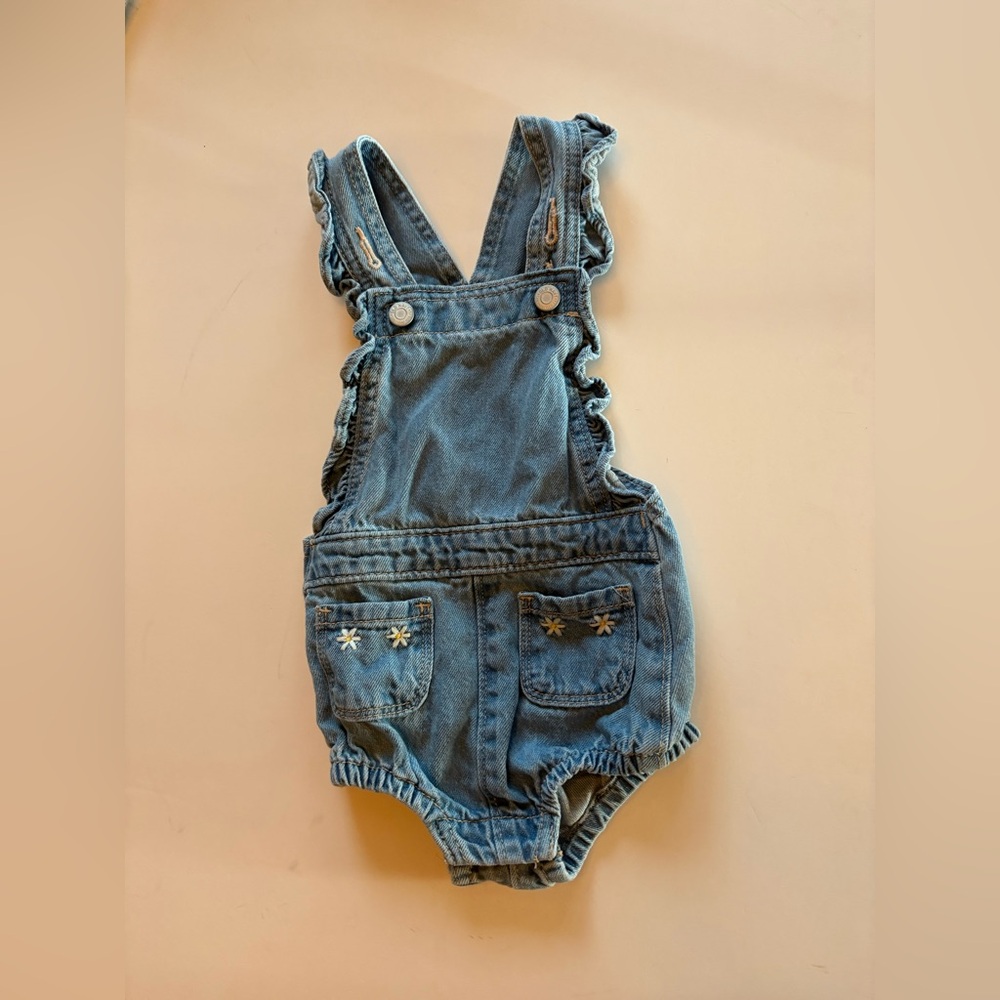 Old Navy Kids Denim Overalls with Pocket Embroidery